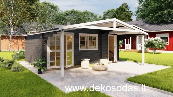 Medinis sodo namelis TERRADO 6×4 m iš 40 mm medienos