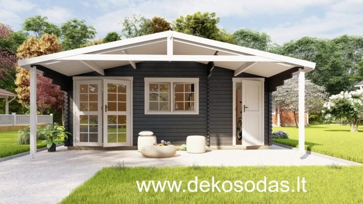 Medinis sodo namelis TERRADO 6×4 m iš 40 mm medienos