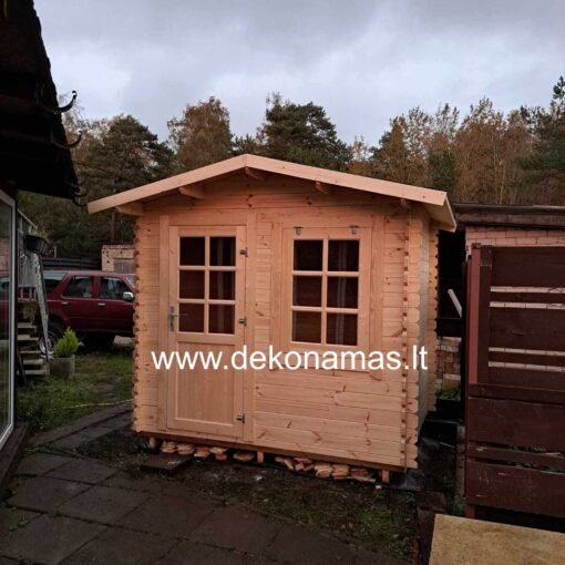 Medinis sandėliukas 2,5x2m. 5 m² Akcija! Stogo danga dovanų! Tik 880 eur.