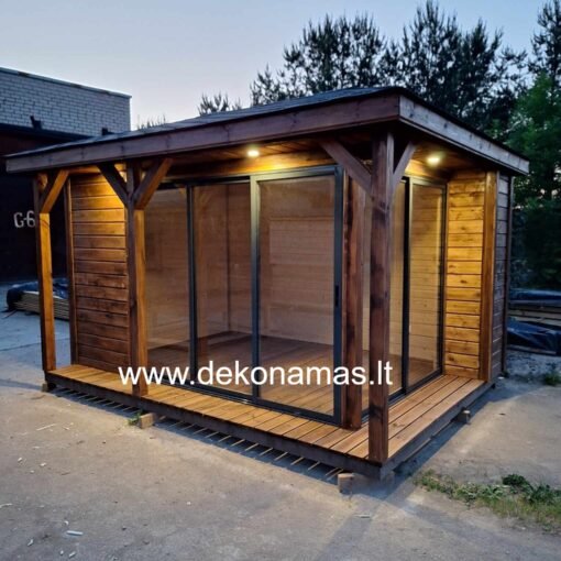 Karkasinė pavėsinė su elektros instaliacija 2,5x3,5 m (7 m²)