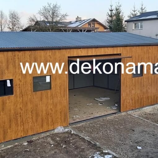 Dvišlaitis angaras 10x6x3 m su šviesaus medžio imitacija