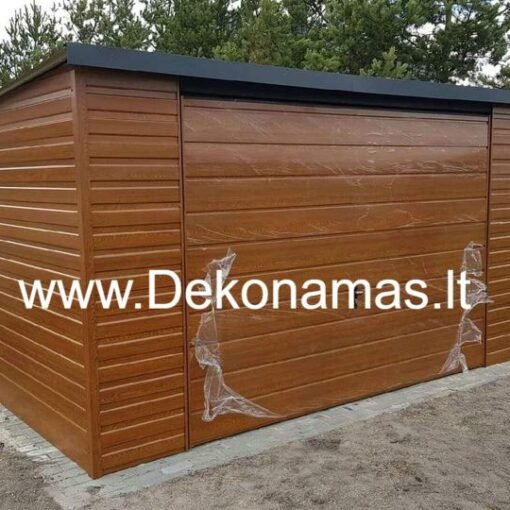 Pristatome mūsų naująjį Auksinio Ąžuolo Imitacijos sandėliuką su pastoge! 🌟 4,0x3,0m