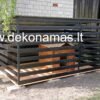 Voljeras iš juodai dažytų horizontalių profilių su grindimis 3x2 m.