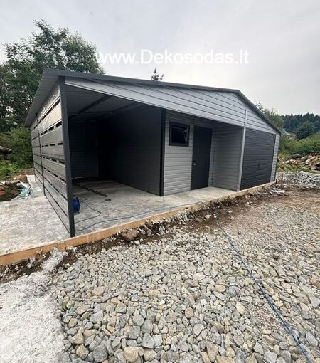 Metalinis Garažas su Sandėliuku 3,5x6 metrai