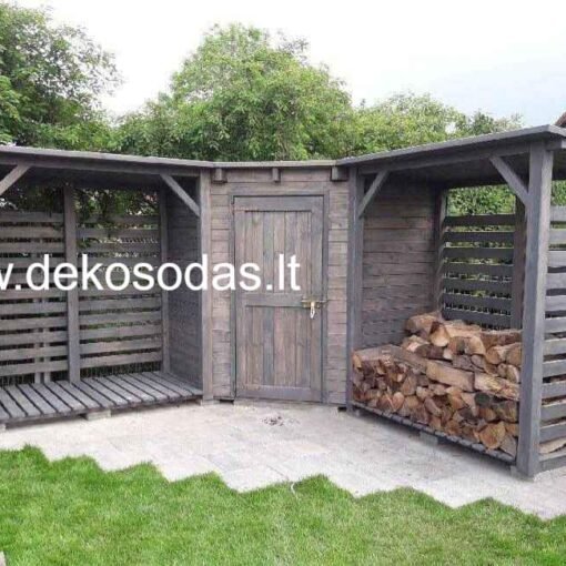 Sandėliukas malkinė, širma nuo kamynų