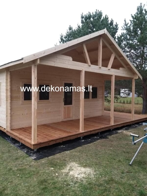 Sodo namelis poilsiui su vaizdu į sodą kuriam nereikia statybos leidimo zemes ukio paskirtyje