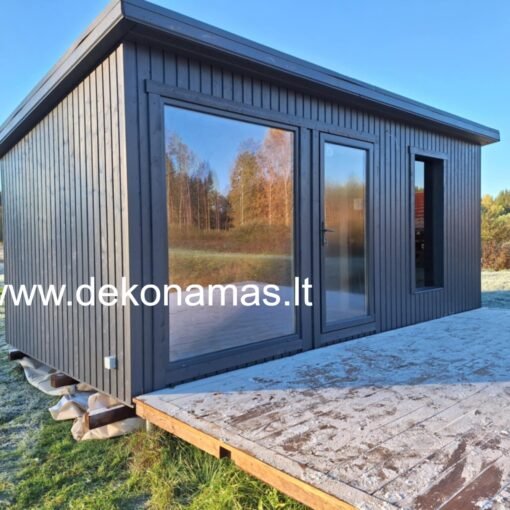 Karkasinė pilnai įrengta pirtis 6x3 m.