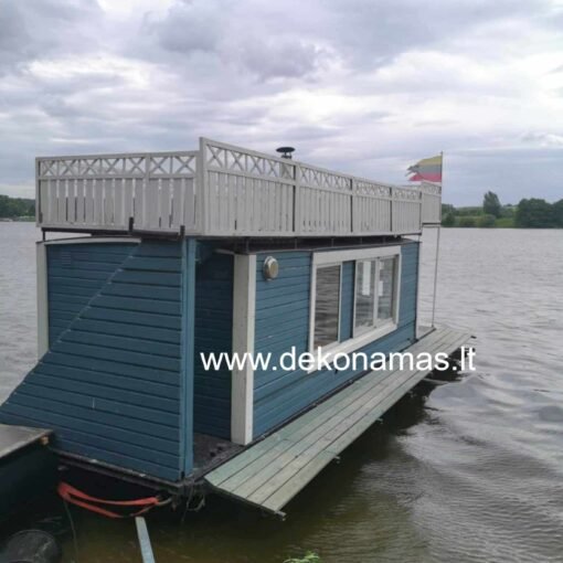 Plaukiojanti Pirtis-Barža su Terasa ant stogo 7x2,5 m
