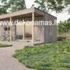 Modernus vienšlaitis SIP namelis Trapecija 22, su švariomis linijomis, dideliais langais ir atviru interjeru, užtikrinantis daug natūralios šviesos, pastatytas naudojant aukštos kokybės SIP skydus, užtikrinančius šilumos izoliaciją ir ilgaamžiškumą.