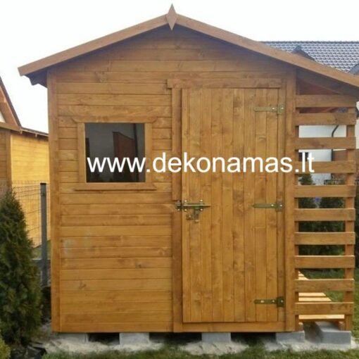 Šis sodo įrankių namelis su malkine yra puikus sprendimas, jei norite tvarkingos ir organizuotos erdvės savo įrankiams ir malkoms laikyti. Kompaktiškas ir funkcionalus, jis suteiks jums patogią vietą visiems reikalingiems įrankiams ir malkoms.