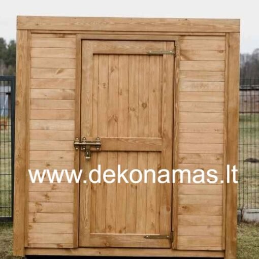 Karkasinis medinis sandėliukas 200x110 cm su grindimis ir pasirinkta impregnanto spalva