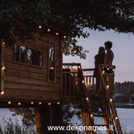 Medinis poilsio namelis medyje su impregnuotomis dailylentėmis