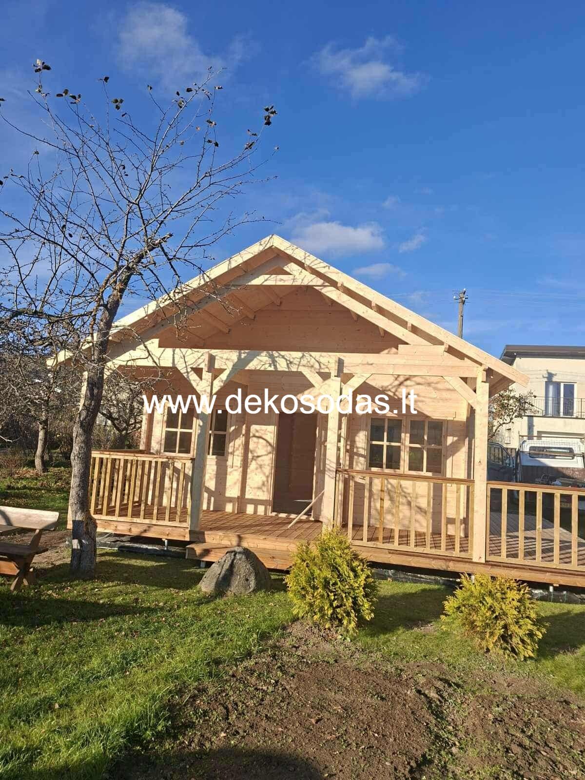 Medinis sodo namas Lora maxi 6×8 m + 2 m terasa – erdvus, aukštomis lubomis, pritaikomas pagal užsakymą - Image 18