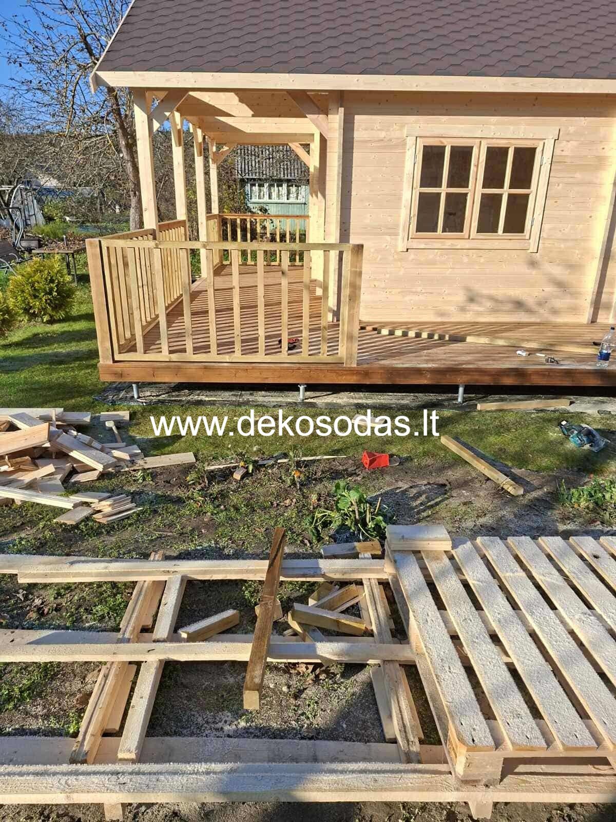 Medinis sodo namas Lora maxi 6×8 m + 2 m terasa – erdvus, aukštomis lubomis, pritaikomas pagal užsakymą - Image 12