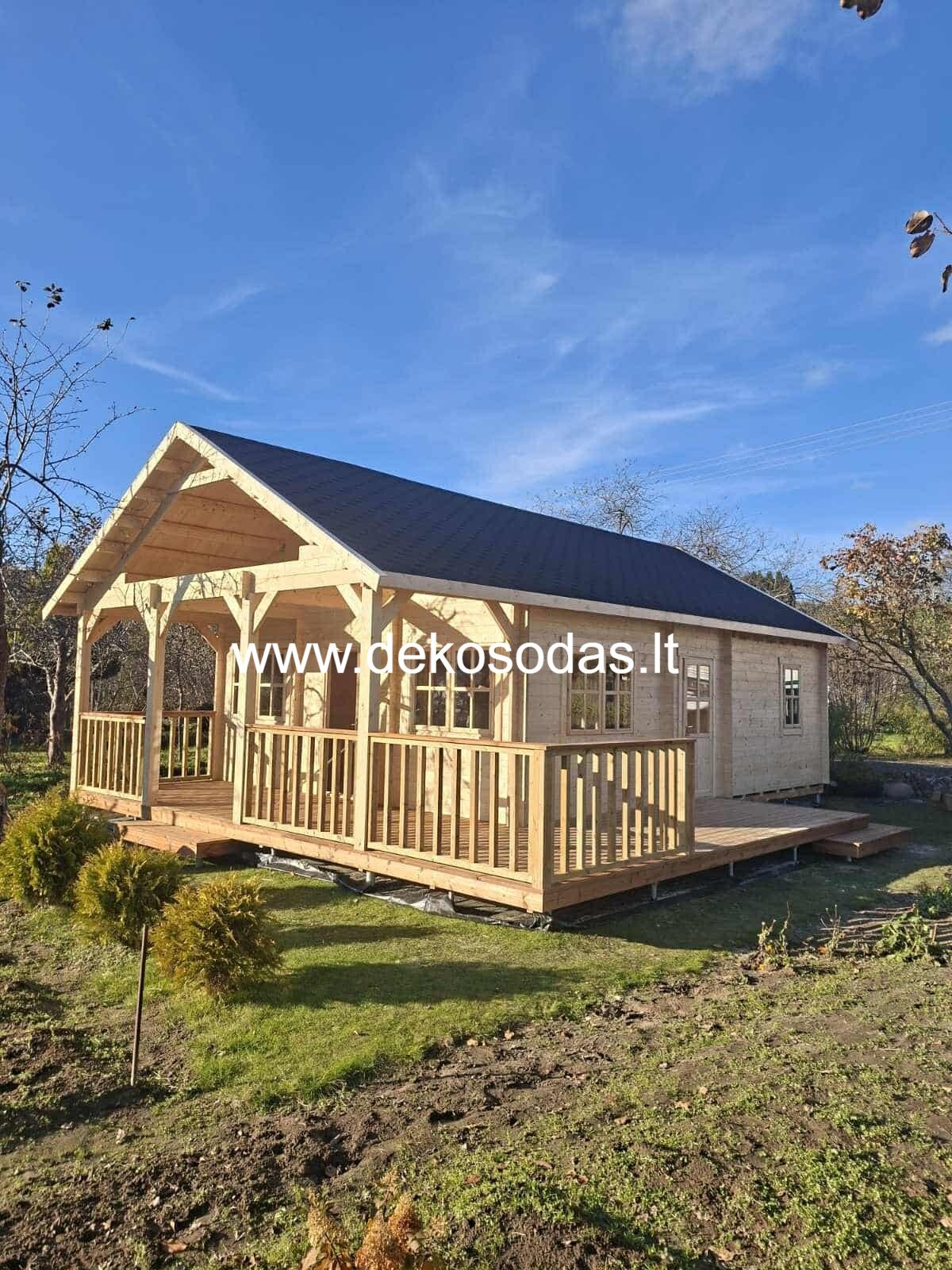 Medinis sodo namas Lora maxi 6×8 m + 2 m terasa – erdvus, aukštomis lubomis, pritaikomas pagal užsakymą - Image 14