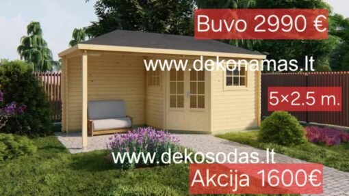 Rain vasarnamis pavėsinė 5 x 2.5 m – Idealus sprendimas sodo poilsiui ir sandėliavimui 28 mm.