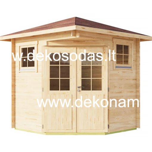 Medinis sodo namelis „Nica“ 250x250 cm, 4.5 m² 28 mm.