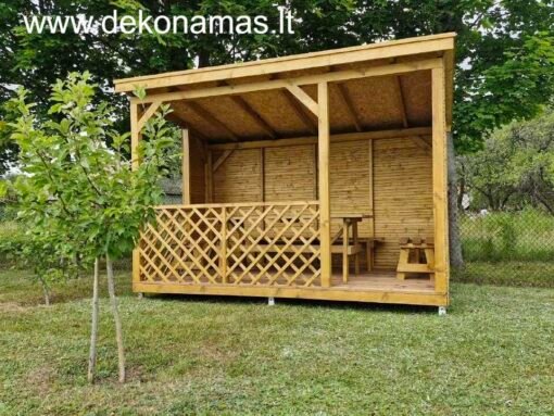 Kompaktiška ir ilgaamžė pavėsinė kiemui ar sodui – 3,5×2 m