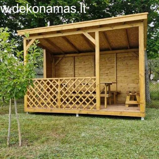 Kompaktiška ir ilgaamžė pavėsinė kiemui ar sodui – 3,5×2 m