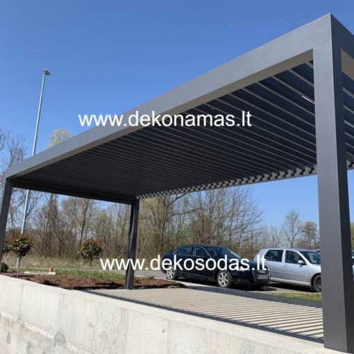 Aliuminio pergola 4×3 m atlaikanti dideles sniego apkrovas Modern