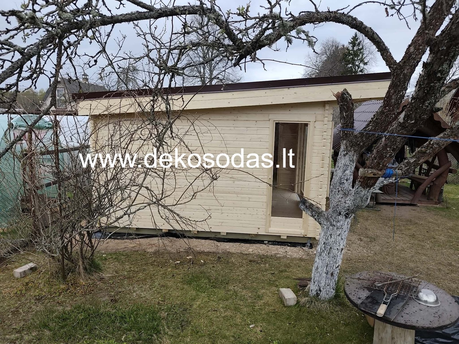 Namelis „Vitra 580“ – medinis sodo namelis su vitrininiais langais, 2 kambariais, 580 × 390 cm - Image 24