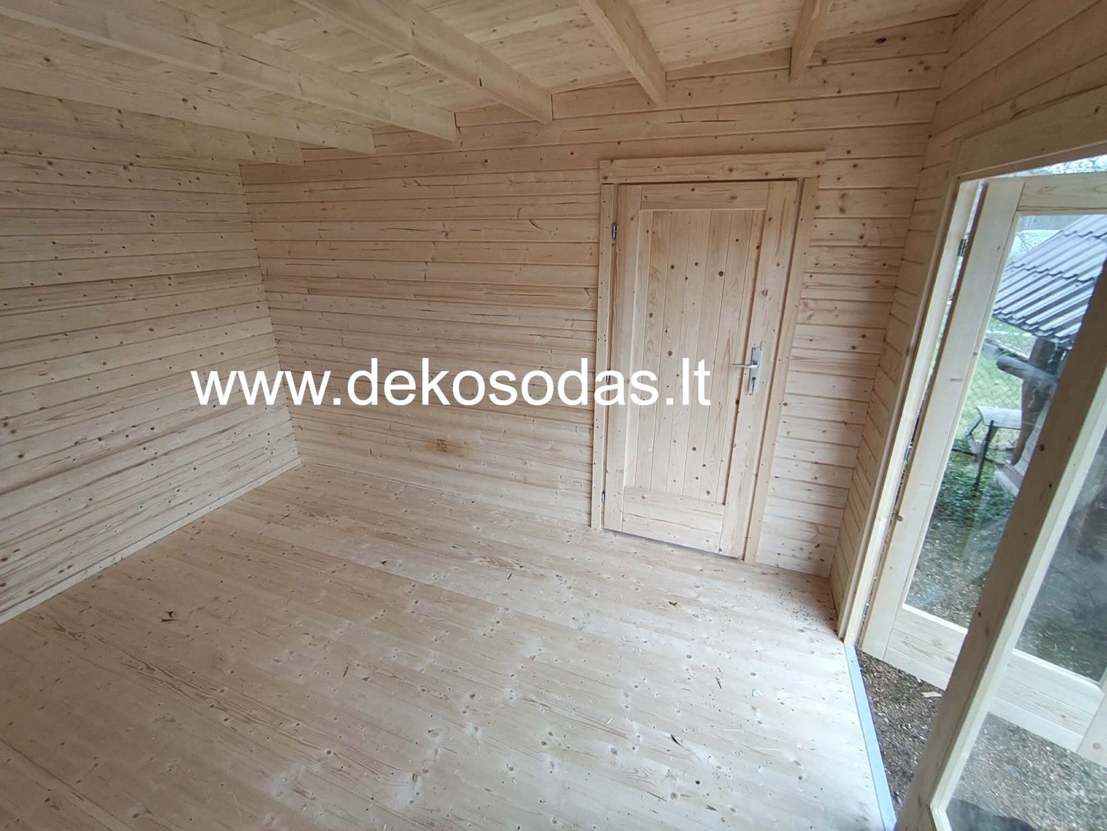 Namelis „Vitra 580“ – medinis sodo namelis su vitrininiais langais, 2 kambariais, 580 × 390 cm - Image 29