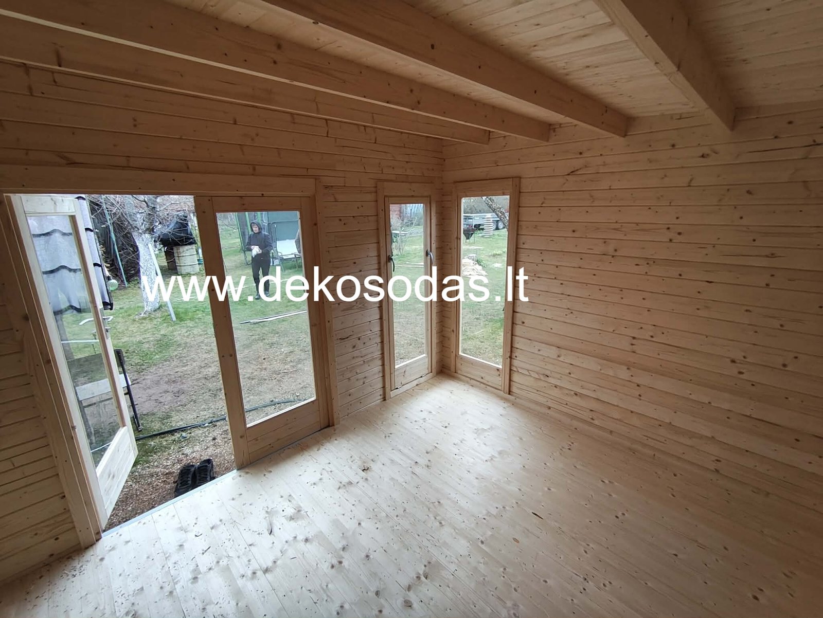 Namelis „Vitra 580“ – medinis sodo namelis su vitrininiais langais, 2 kambariais, 580 × 390 cm - Image 27
