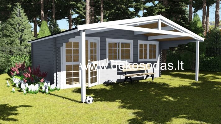 Mažas sodo namelis medinėje aplinkoje, pastatytas be statybos leidimo pagal 2025 m. taisykles