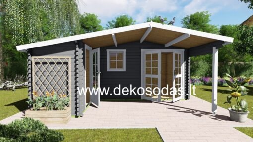 Medinis sodo namelis Nordis, 28 mm, 510 x 480/298 cm