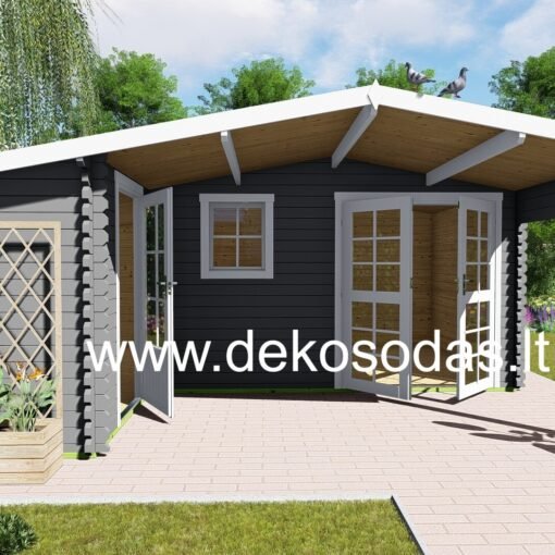 Medinis sodo namelis Nordis, 28 mm, 510 x 480/298 cm