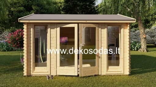 Medinis sodo namelis Solano, 40 mm, 390 x 390 cm