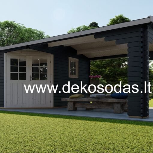 Sodo namelis su terasa Montis, 40 mm, 390 x 390 cm + 390 x 390 cm