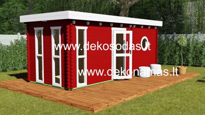 Modulinis medinis vasarnamis poilsiui 25 m²