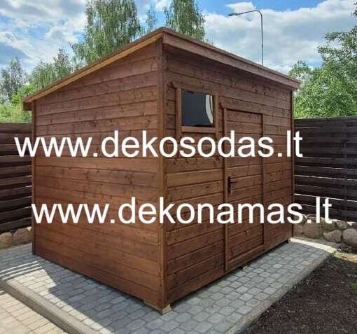 Sandėliukas sodui Practico – medinis, įvairių dydžių, su papildomomis opcijomis