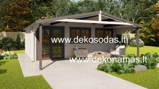 Medinis sodo namelis „Ardeno Plus“ 6×4 m (40 mm)