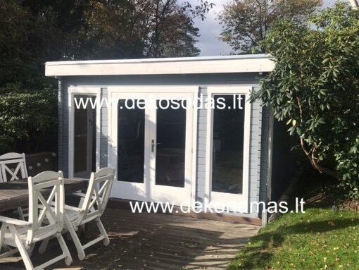 Modernus medinis sodo namelis SOLIX 390×300 cm (40 mm sienos)