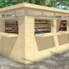 Prekybinis kioskas 394×241 cm, 19 mm medienos konstrukcija su grindimis