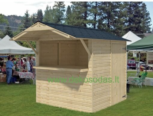 Prekybinis kioskas 200×203 cm, 16 mm medienos konstrukcija