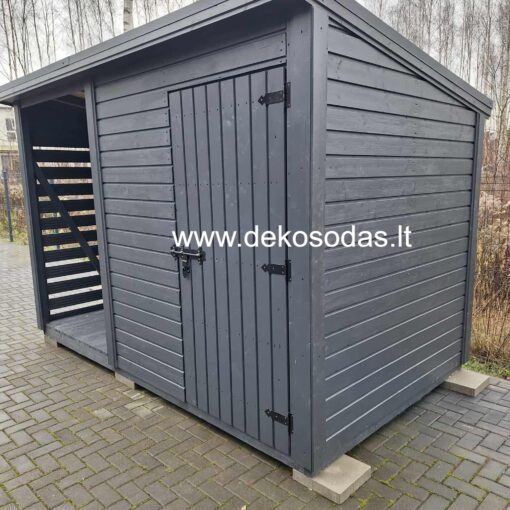 Medinė malkinė–sandėliukas 3.5×2 m