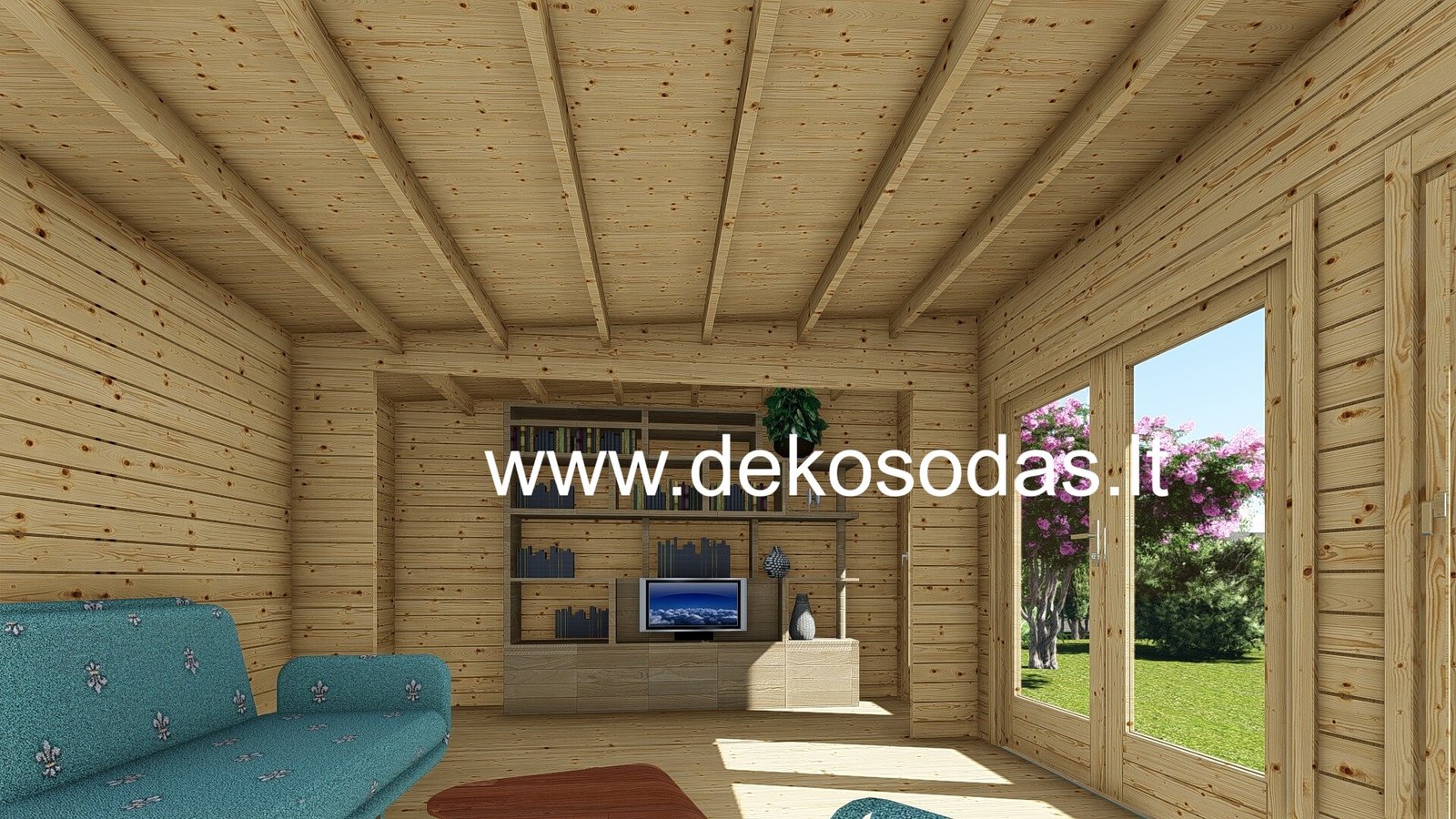 MEDINIS SODO NAMAS „MINDREN“ – 580×390 cm, 40 mm, su dviejomis patalpomis - Image 14