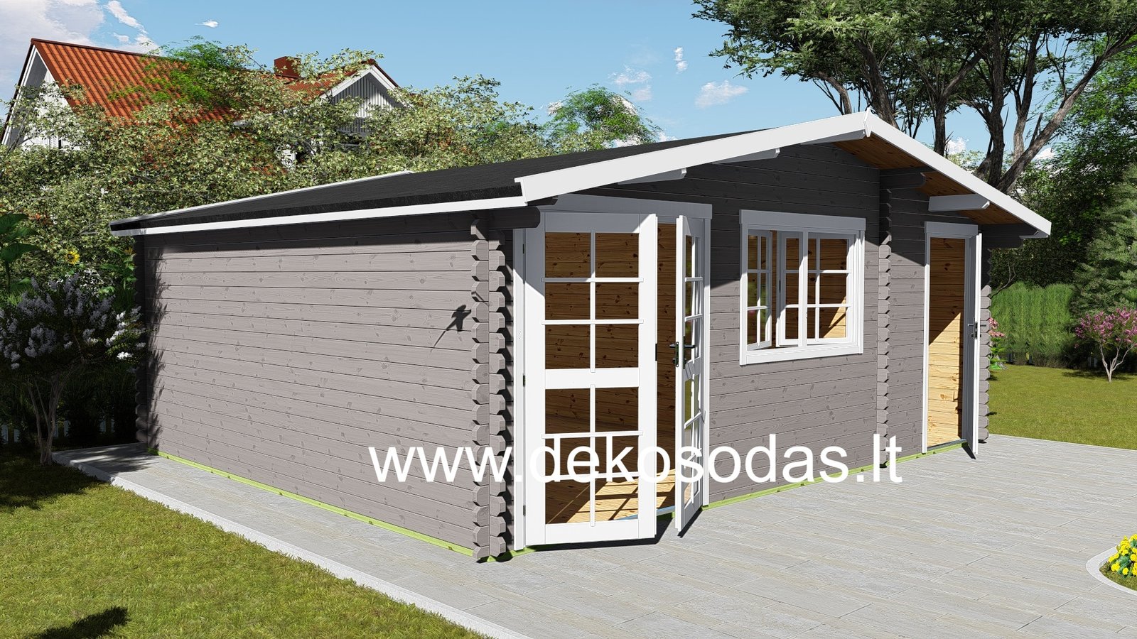 Medinis sodo namas „Minero Grande“ – 600×500 cm, 40 mm - Image 2