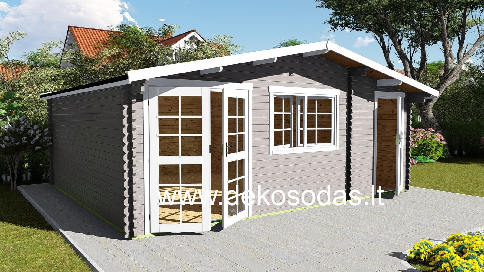 Medinis sodo namas „Minero Grande“ – 600×500 cm, 40 mm - Image 3