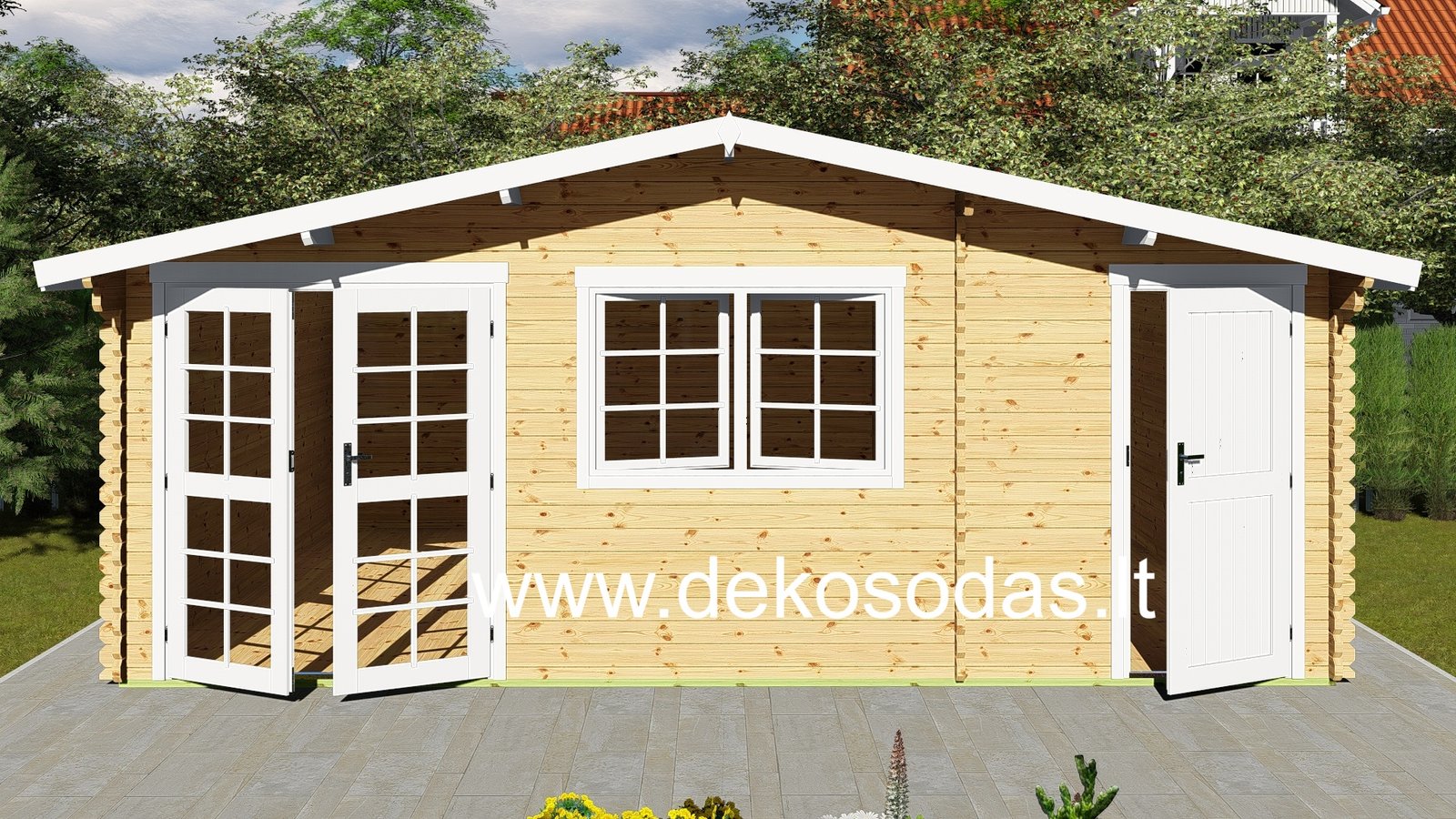 Medinis sodo namas „Minero Grande“ – 600×500 cm, 40 mm