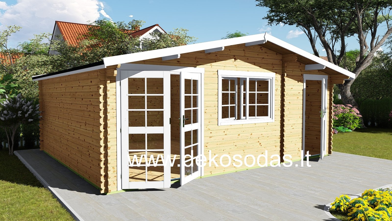 Medinis sodo namas „Minero Grande“ – 600×500 cm, 40 mm - Image 14