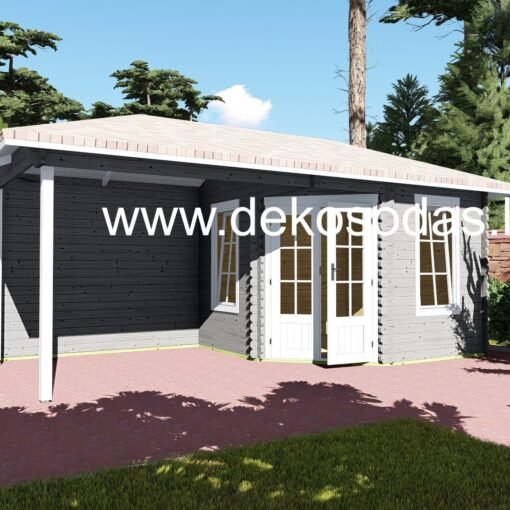 Sodo namelis 40 mm sienojų modelis 580×300 cm iš priekio