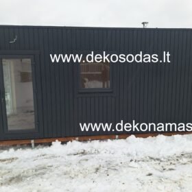 Lauko pirtis 6×3 m su malkine krosnele ir dušu