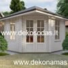 kampinis sodo namelis 298x298 cm iš 40 mm sienojų su langu ir dvivėrėmis durimis