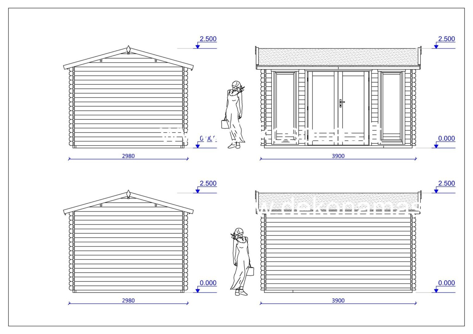 Sodo Rūsys Medinis sodo namelis TREND 390×300 cm, 40 mm - Dekosodas.lt