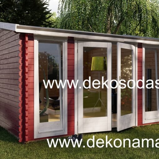 Medinis sodo namelis TREND 390×390 cm su 40 mm sienojais