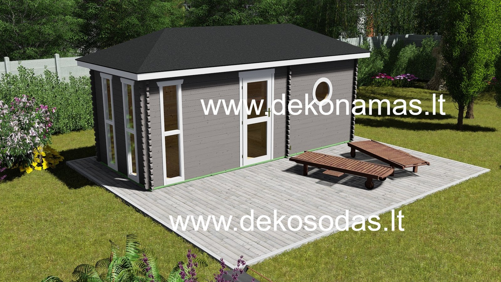 Pirtis „Edenberg“ – 580 × 240 cm, 45 mm sienojai su dviem patalpomis ir prieškambariu - Image 4